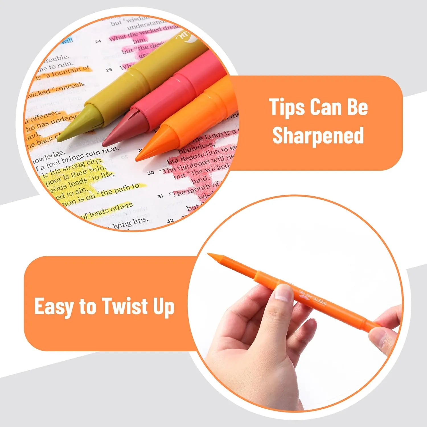 Mr. Pen Gel Highlighters, 8 Pack, Sunshine & Smiles, No Bleed Bible Highlighters & Markers