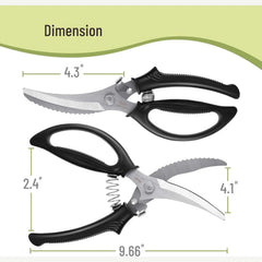 Heavy Duty Stainless Steel Poultry Shears with Lock