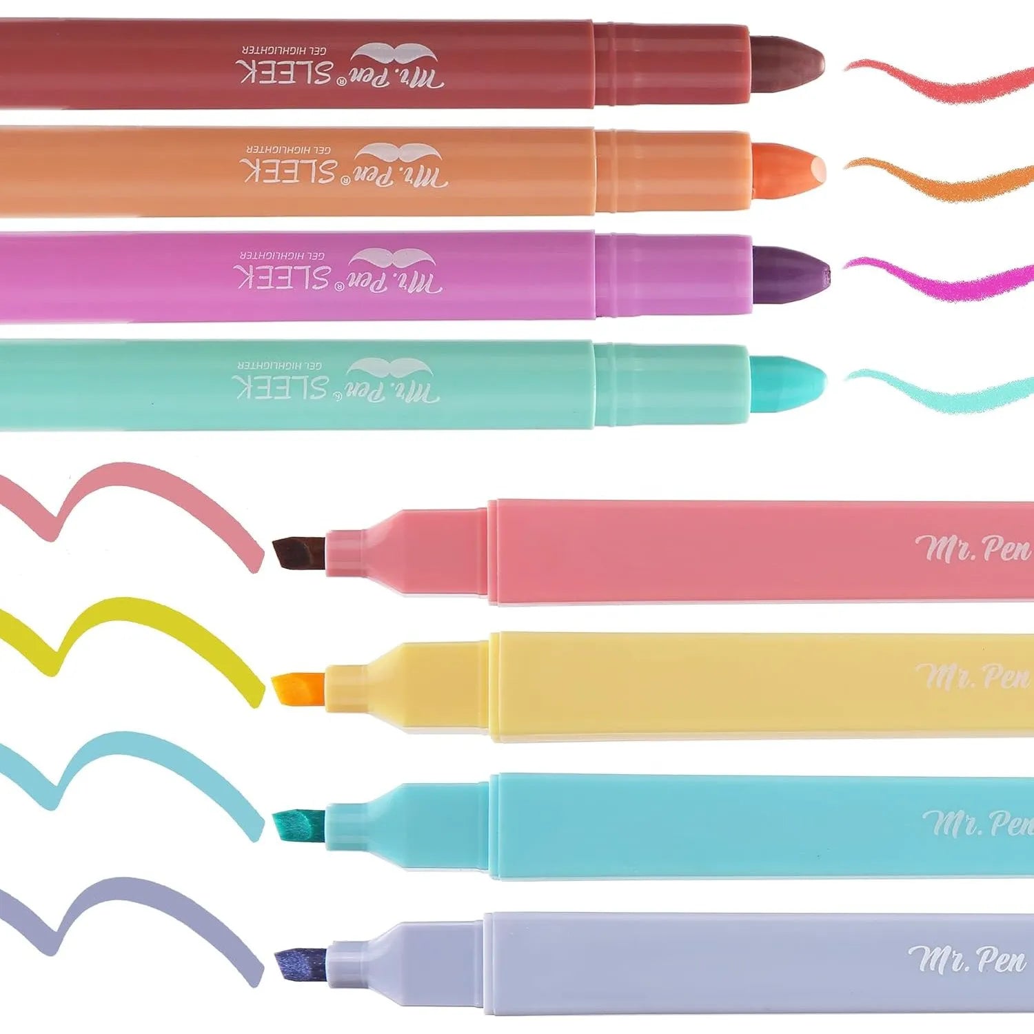 Bible Highlighters & Gel Highlighters, 8 Pack, Assorted Colors, No Bleed