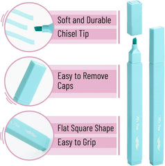 Macaron Aesthetic Highlighters (12 Pack) - No Bleed Chisel Tip Assorted Colors for Bible & Study