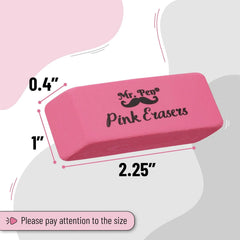 Classic Pink Erasers (36-Pack) - Large Block Style