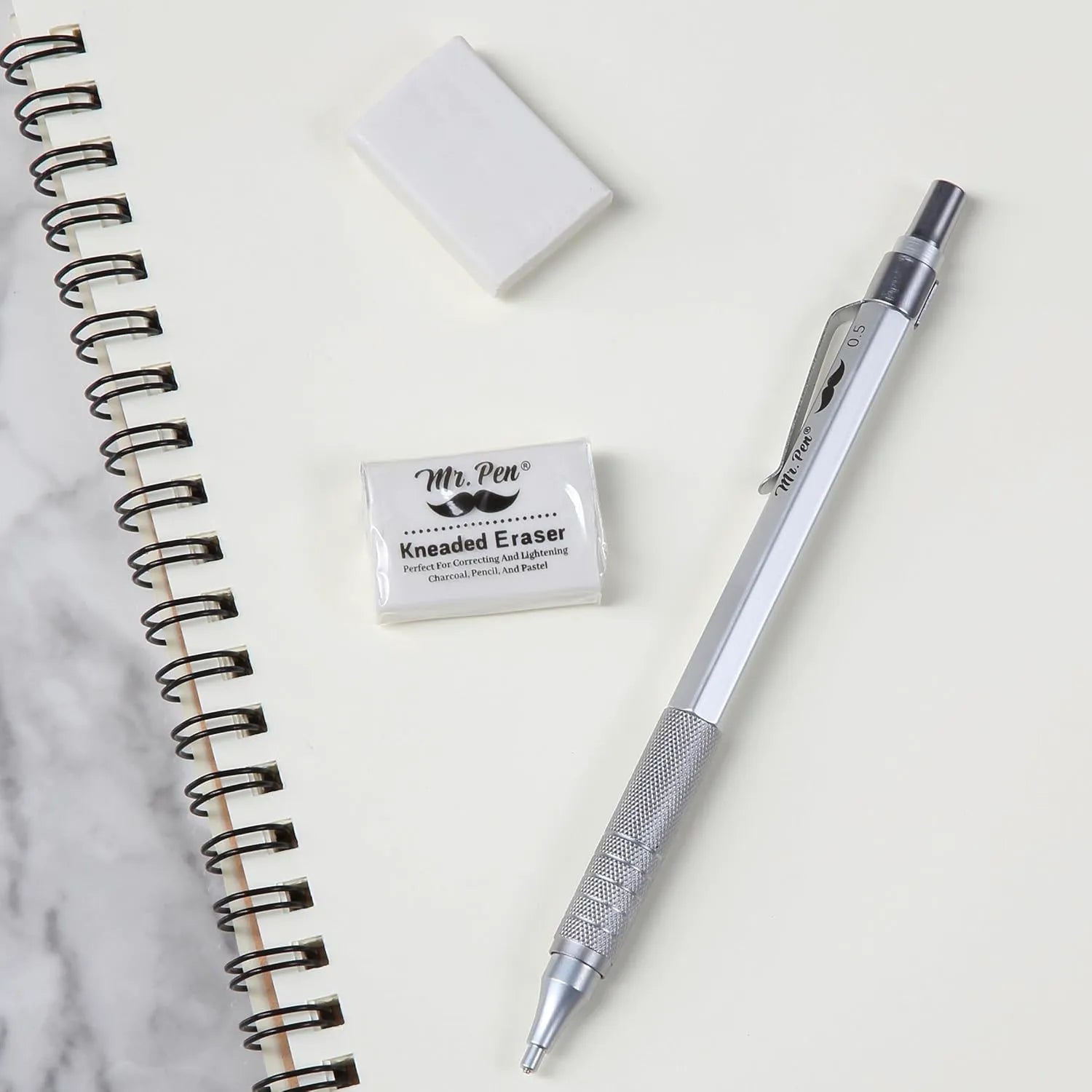 White Kneaded Erasers (12 Pack) - Moldable Art Erasers for Artists