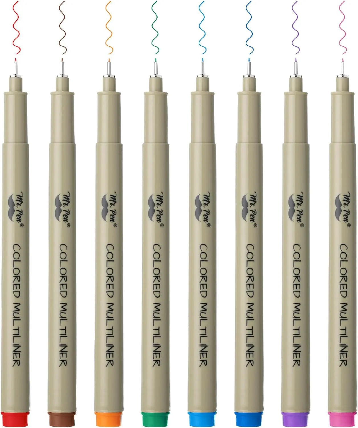 Colored Fineliner Pens for Drawing, 0.25mm Tip, 8 Pack