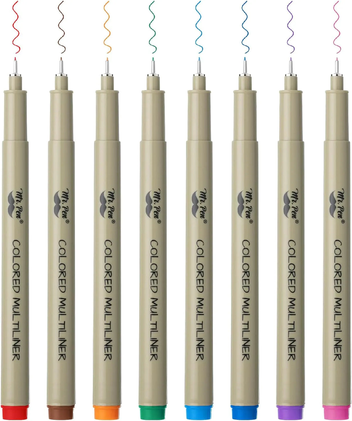 Colored Fineliner Pens for Drawing, 0.25mm Tip, 8 Pack