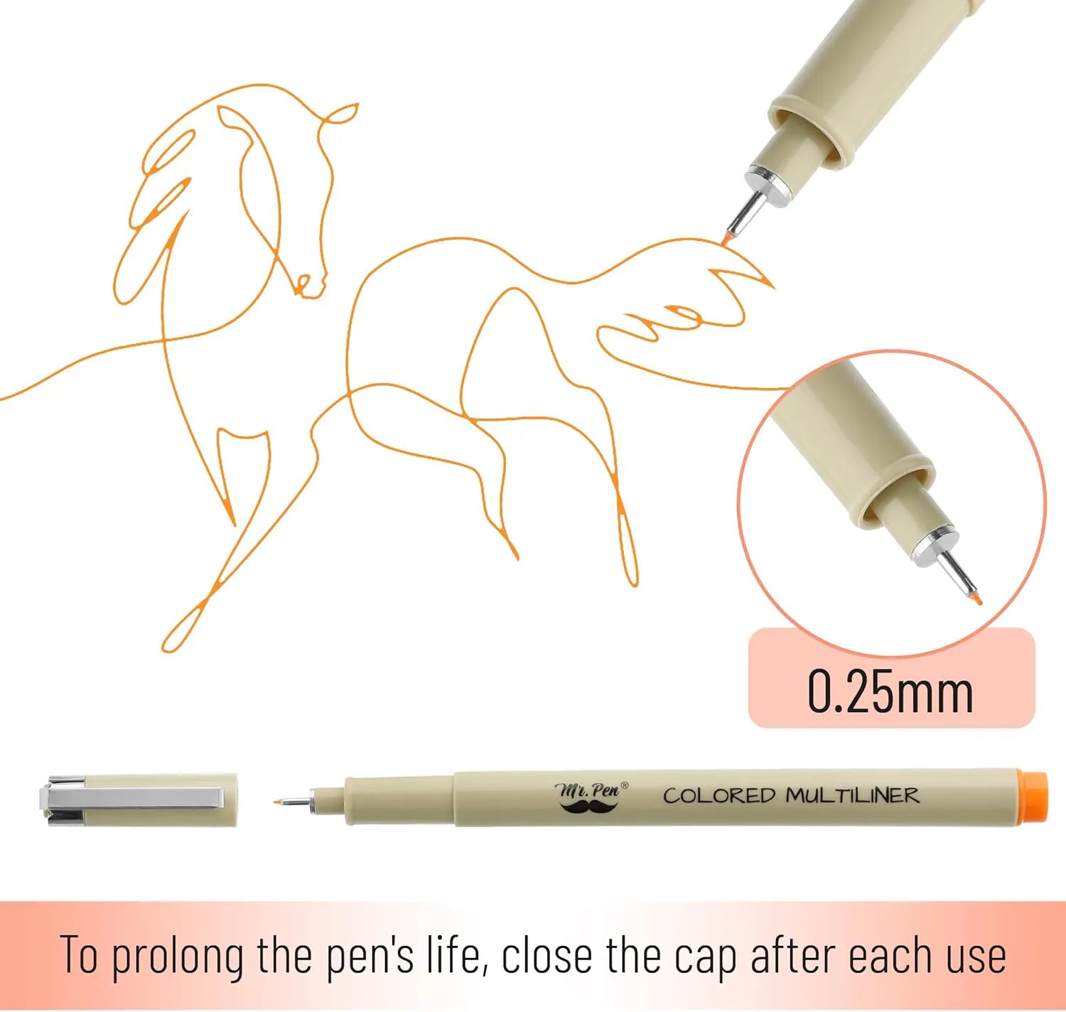 Colored Fineliner Pens for Drawing, 0.25mm Tip, 8 Pack