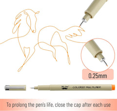 Colored Fineliner Pens for Drawing, 0.25mm Tip, 8 Pack