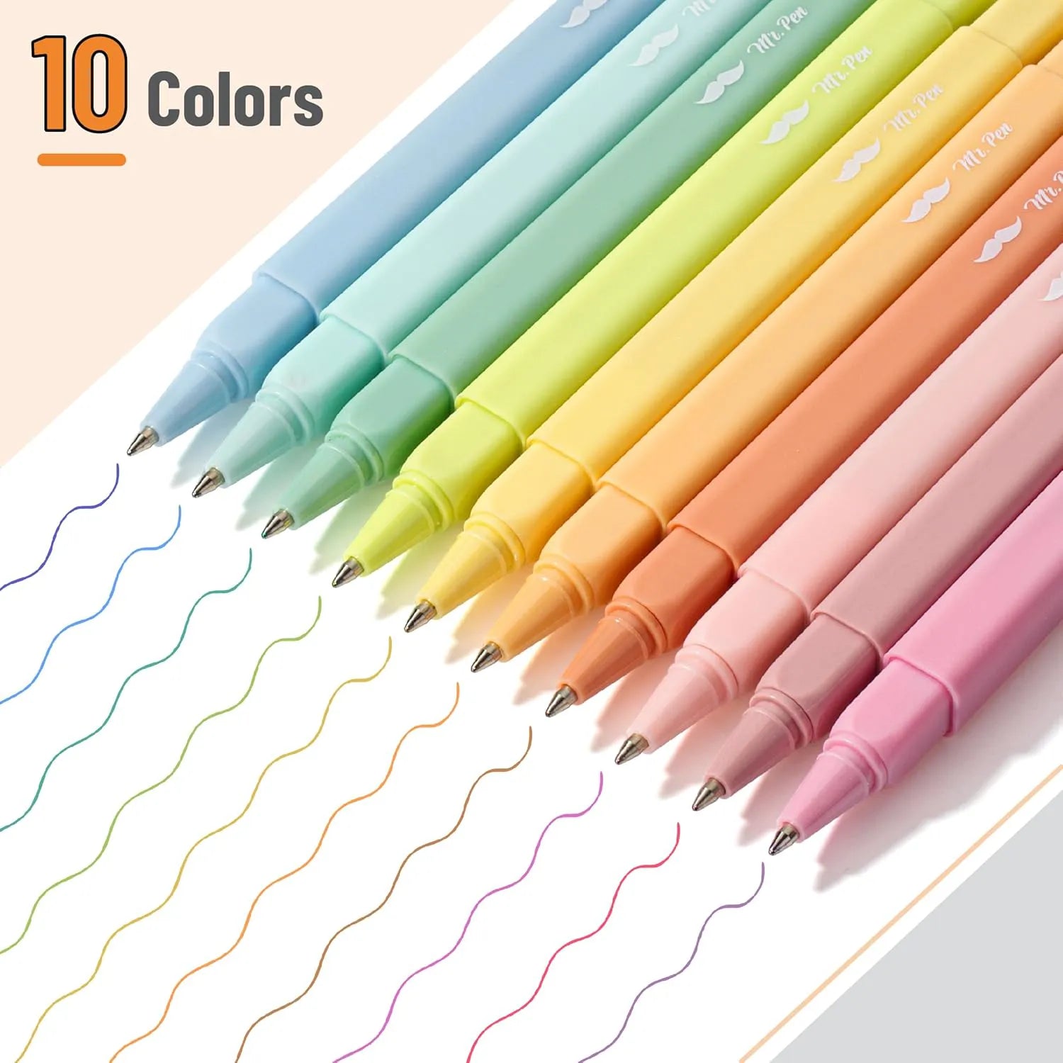 Aesthetic Bible Ballpoint Pens (10-Pack) - Assorted Colors, No-Bleed, Fast-Drying, 0.7mm Fine Point, Square Design