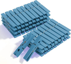Wooden Blue Clothespins (50 Pack, 2.9 Inch) with Strong Grip