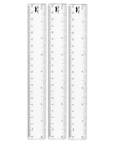 Clear Plastic Ruler 8 Inch (3 Pack) - Metric & Imperial