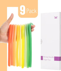 Mr. Pen Monkey Noodle Fidget Toy (9 Pack) - Colorful, Strong & Durable