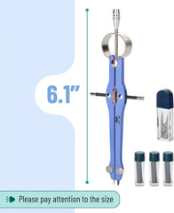 Professional Metal Compass with Lock, Blue, Extra Leads Set