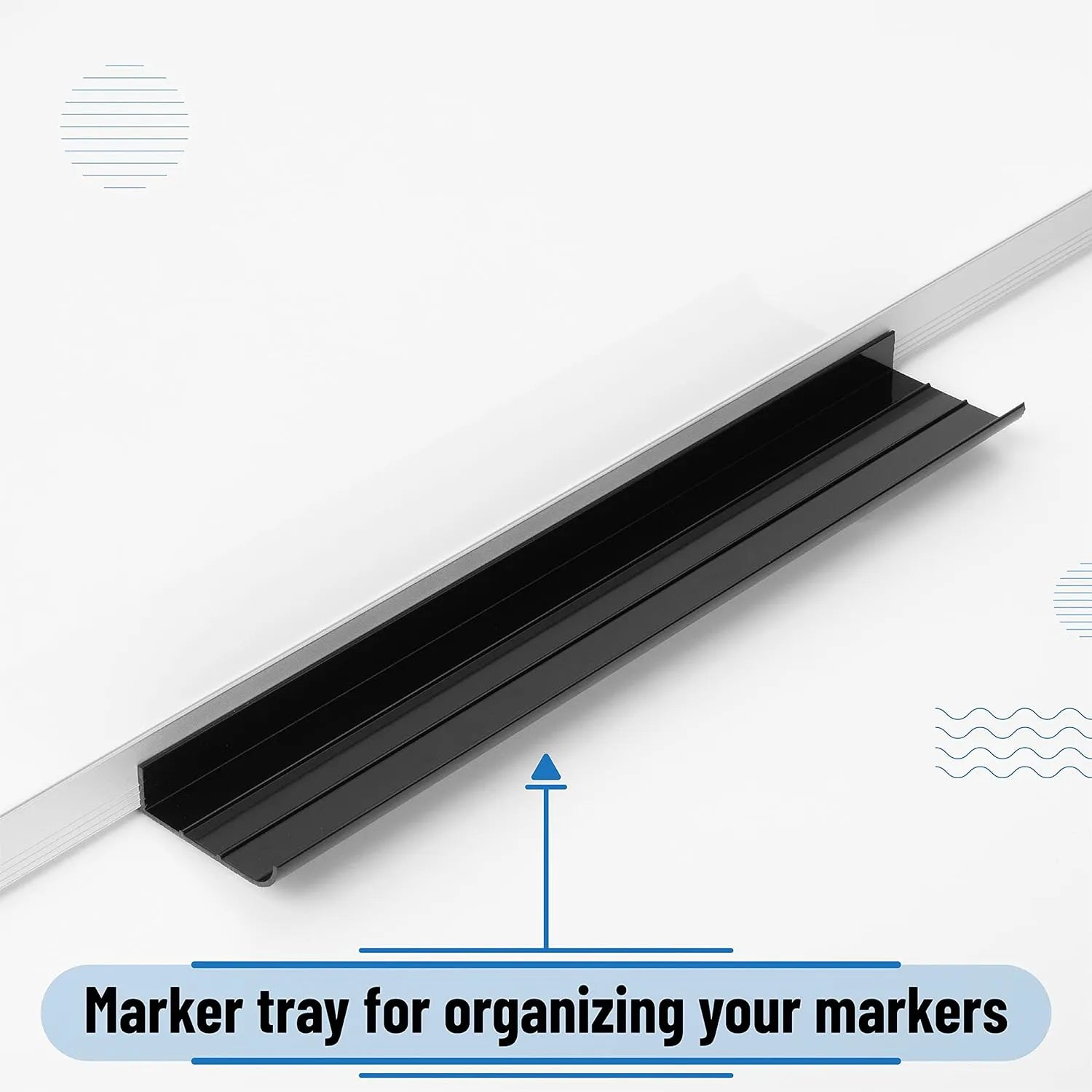 Magnetic Dry Erase Board for Wall, 24" x 48", with Tray
