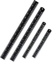 Stainless Steel Ruler Set (4 Pack) – 6, 8, 12, 14 Inches with Metric & Inch Markings