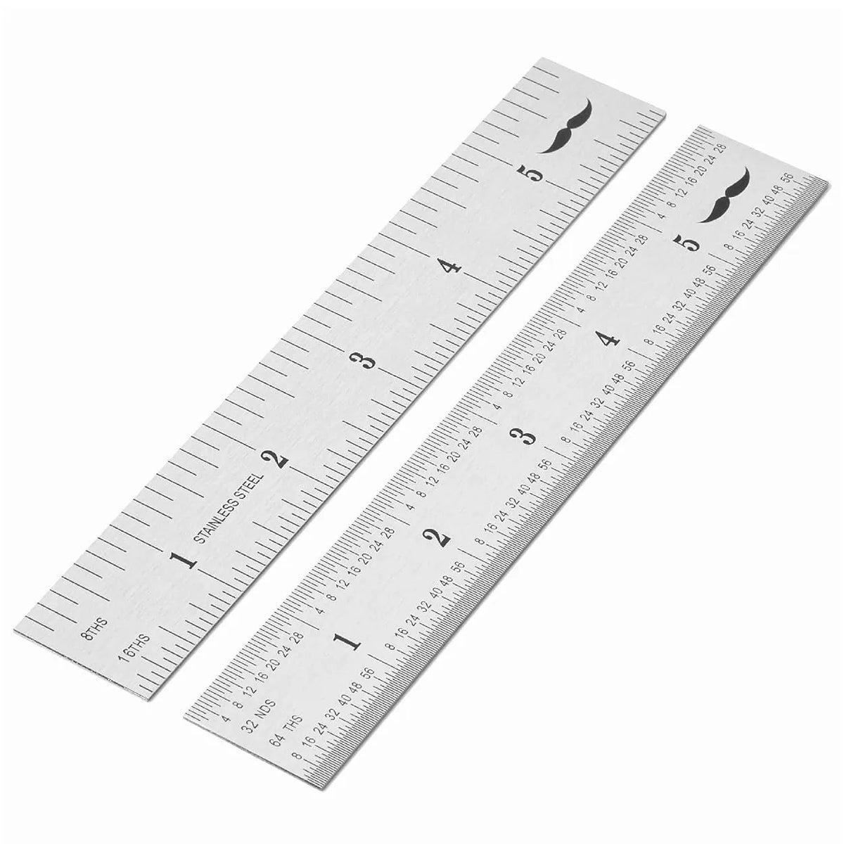 Stainless Steel Metal Machinist Ruler 6 Inch (2 Pack)