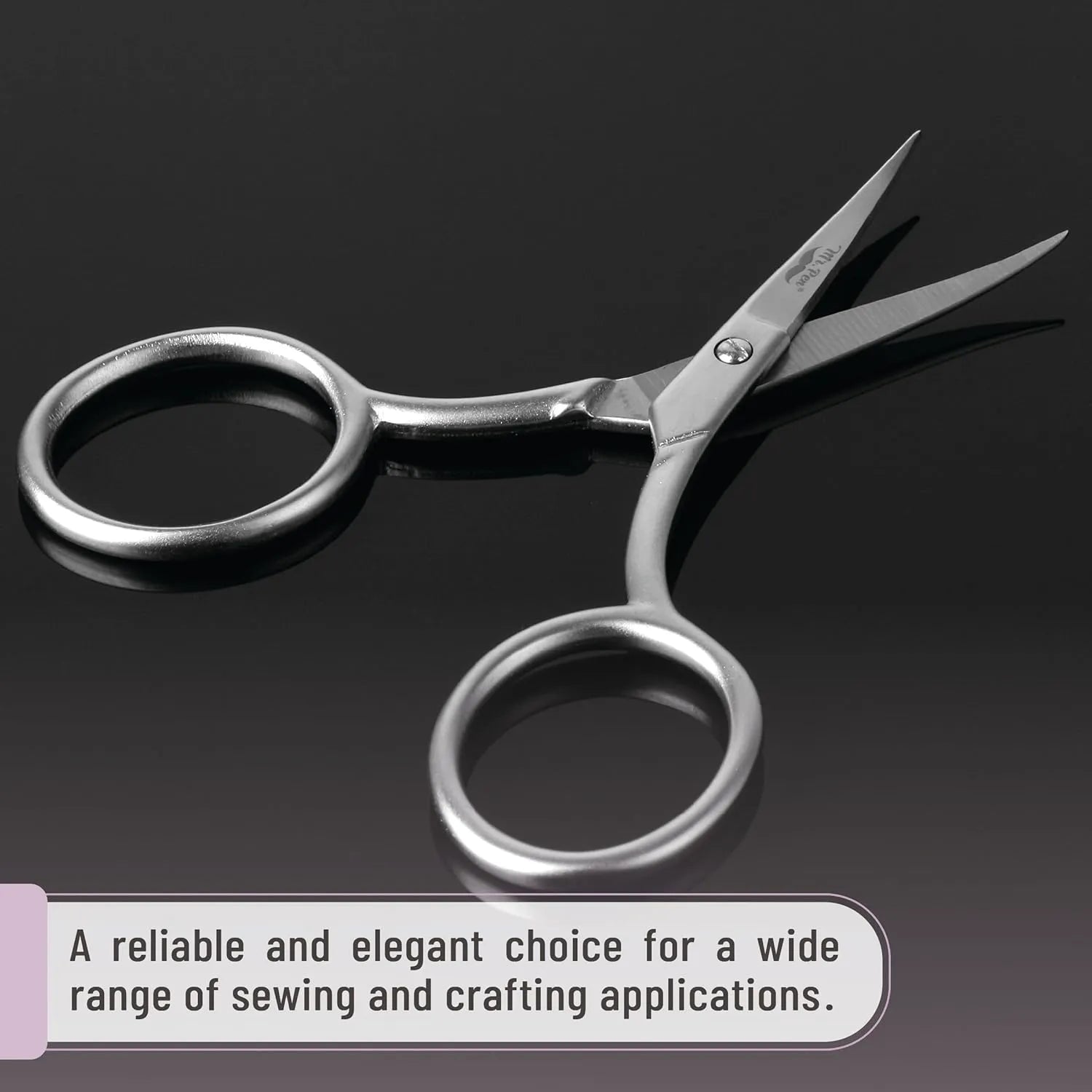 Curved Embroidery Scissors (2-Pack) – 3.5" Stainless Steel with Sharp Pointed Blades