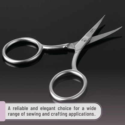 Curved Embroidery Scissors (2-Pack) – 3.5" Stainless Steel with Sharp Pointed Blades