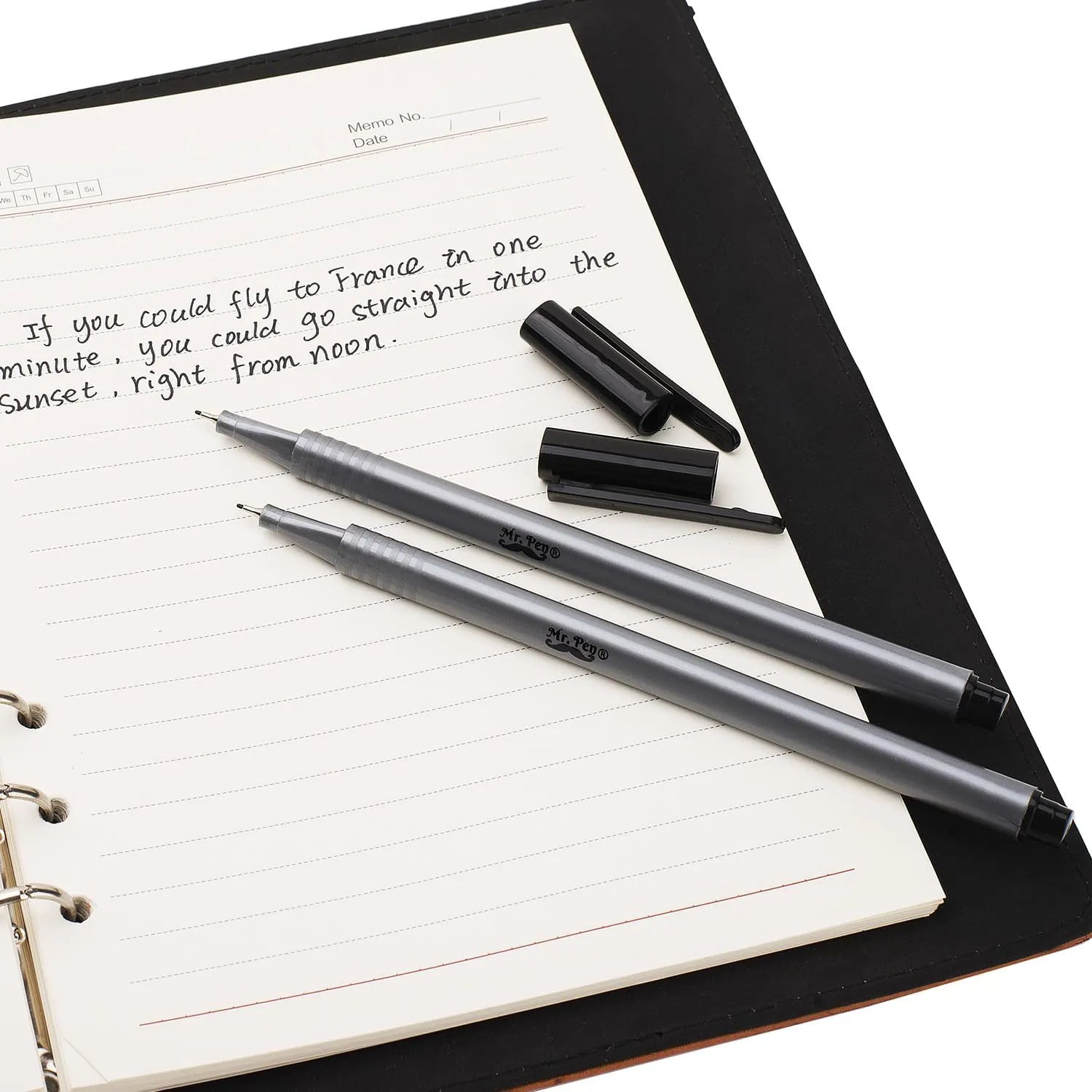 Black Fineliner Pens 0.4mm Fine Tip 24 Pack Rich Ink