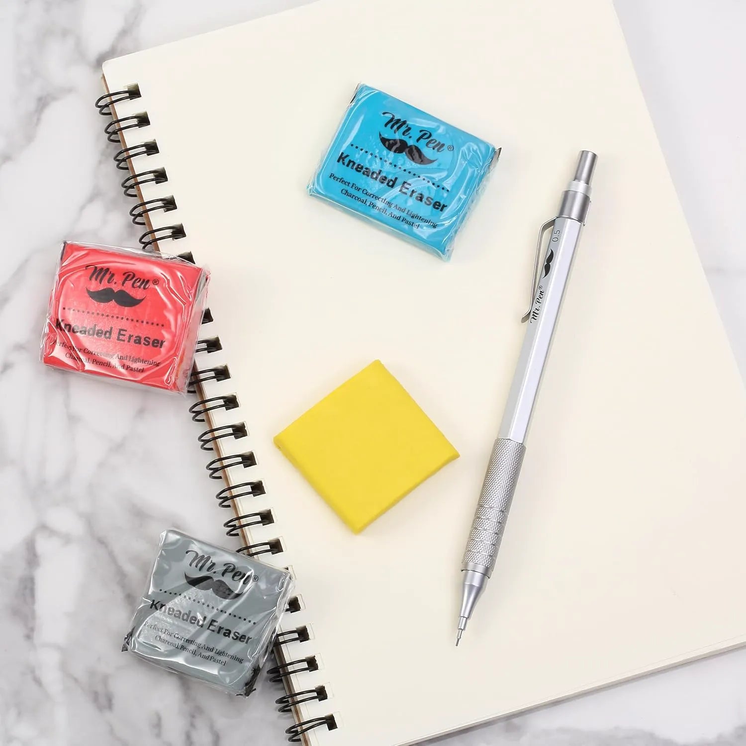 Colorful Kneaded Erasers (8 Pack, 1.4" x 1.37") for Artists