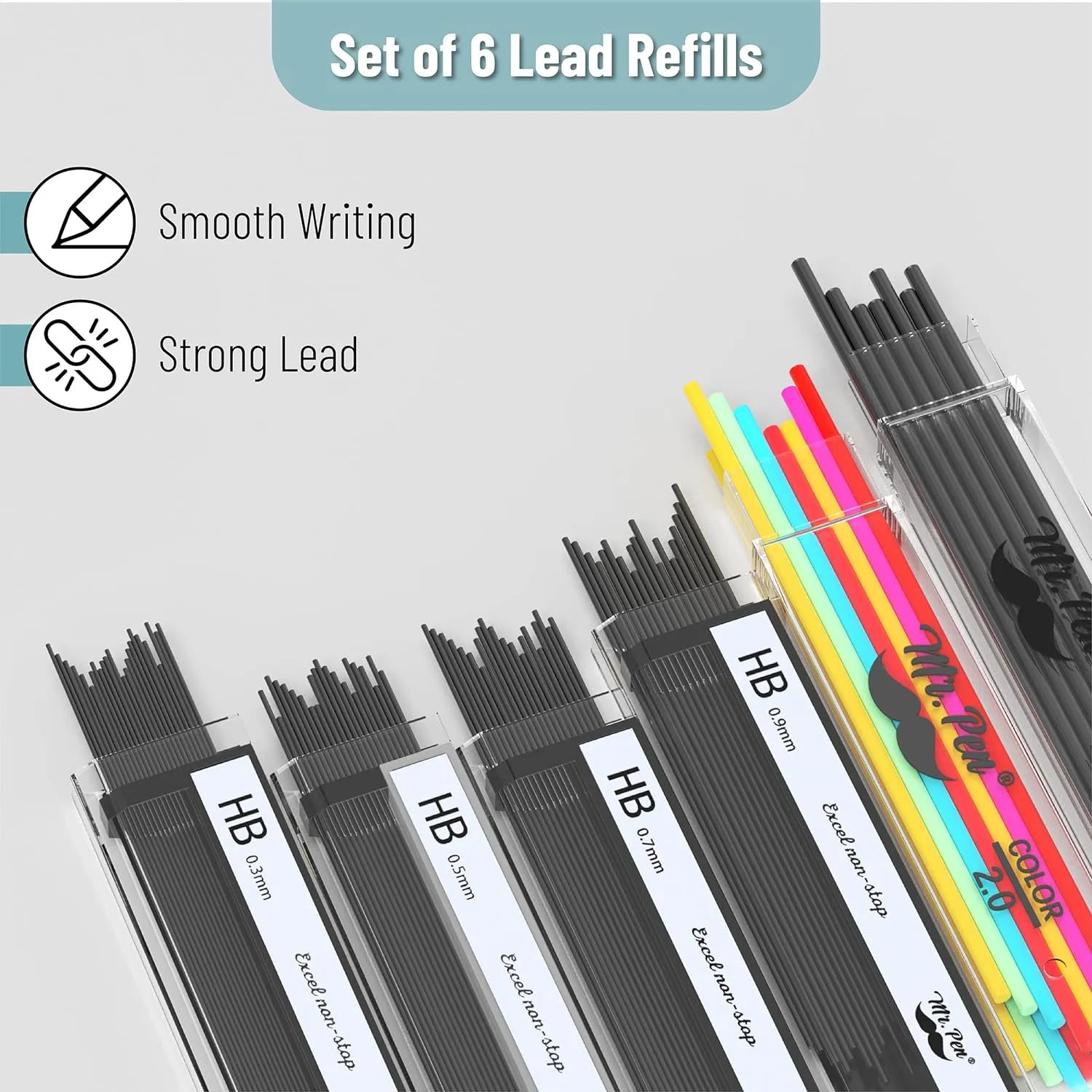 Premium Mechanical Pencil Set with Case, 5 Sizes, Leads & Erasers