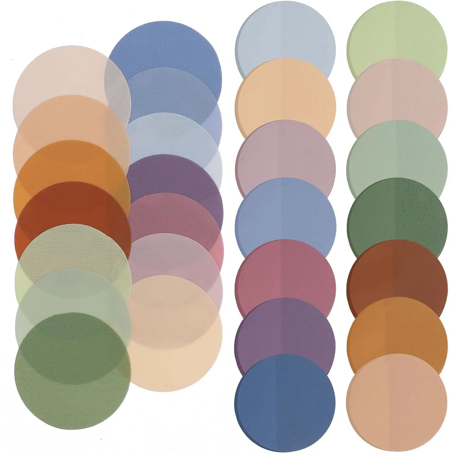 560 Pcs Transparent Round Sticky Notes, Assorted Colors, 28mm, with Quick-Dry Pen