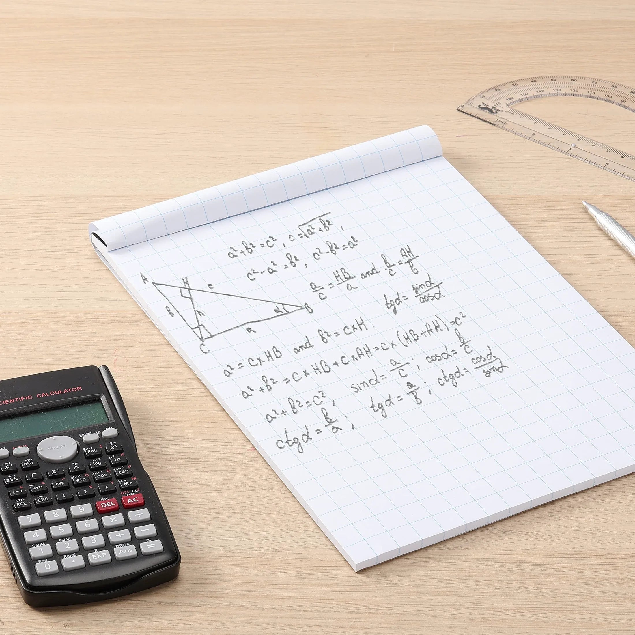 Graph Paper Pad 8.5 x 11, 2x2 Grid, 55 Sheets, Quad Ruled