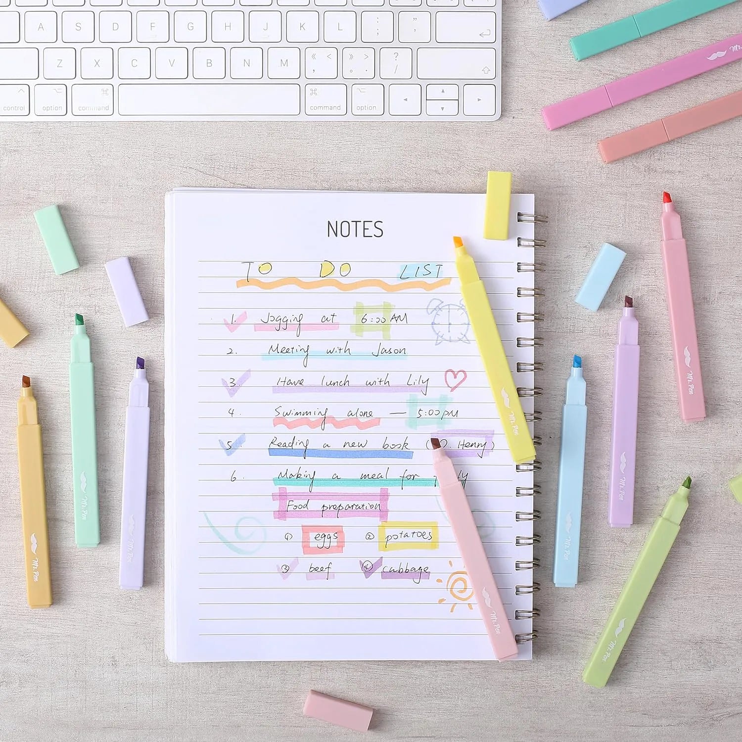 Aesthetic Highlighters, 16 Pack, Assorted Colors, No-Bleed Ink, Chisel Tip, Cute Bible-Safe Study Supplies