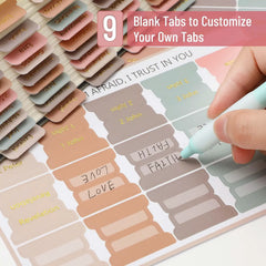 Mr. Pen Bible Tabs - 75 Gold Embossed Laminated Tabs, Spring Palette Design for Men & Women