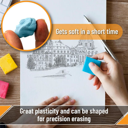 Colorful Kneaded Erasers (8 Pack, 1.4" x 1.37") for Artists