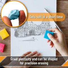 Colorful Kneaded Erasers (8 Pack, 1.4" x 1.37") for Artists