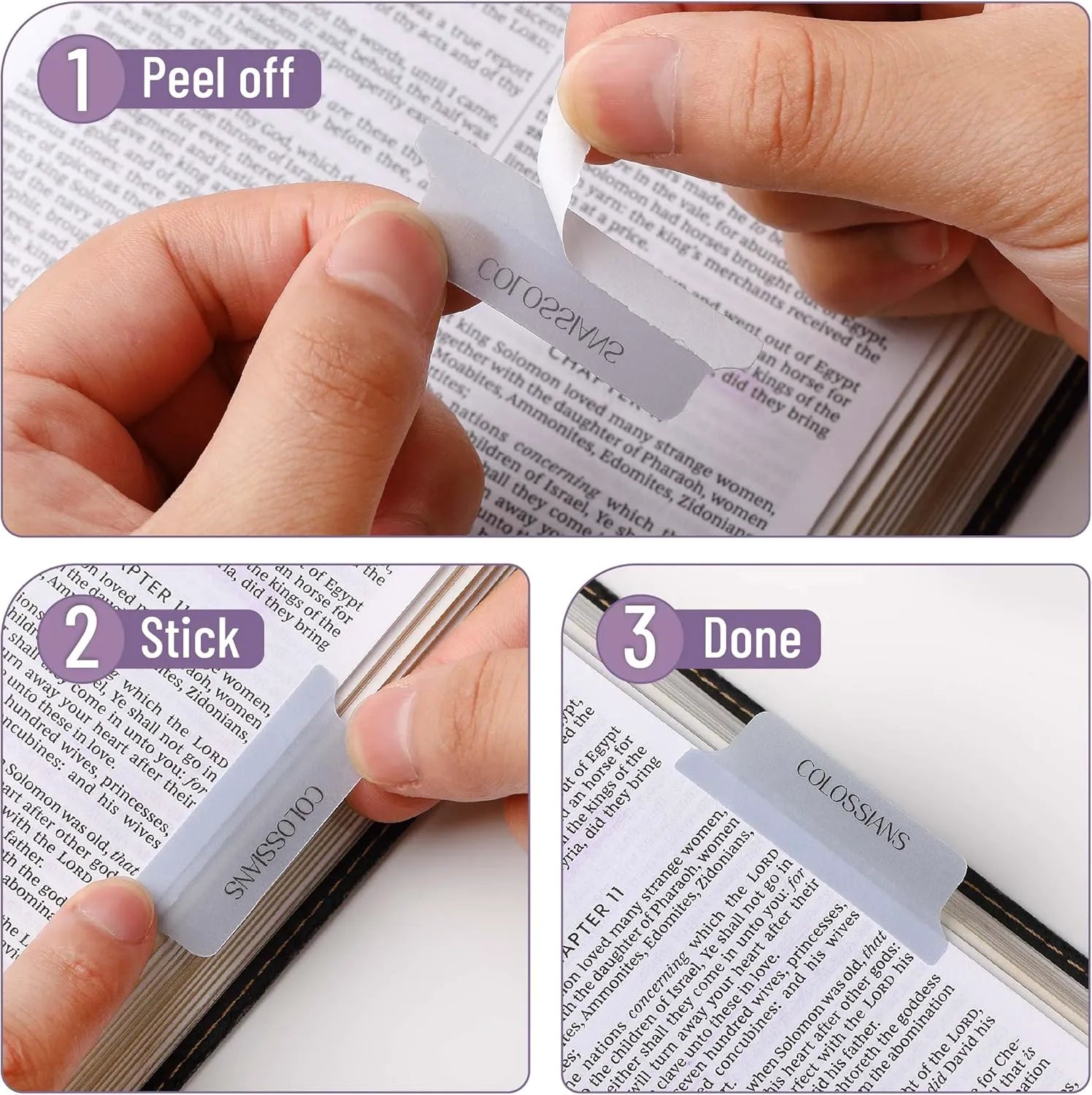 Mr. Pen Bible Tabs - 75 Transparent Dusty Blue Laminated Tabs for Women and Men