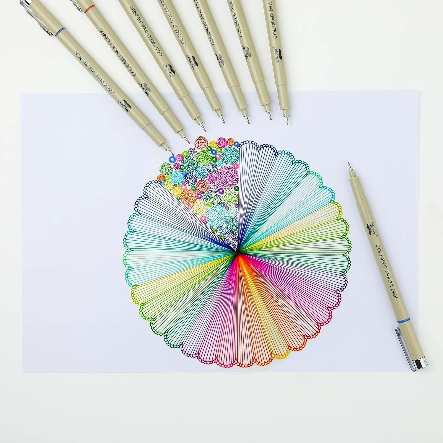 Colored Fineliners, 0.5mm Tip, 8 Pack, Water-Based Ink