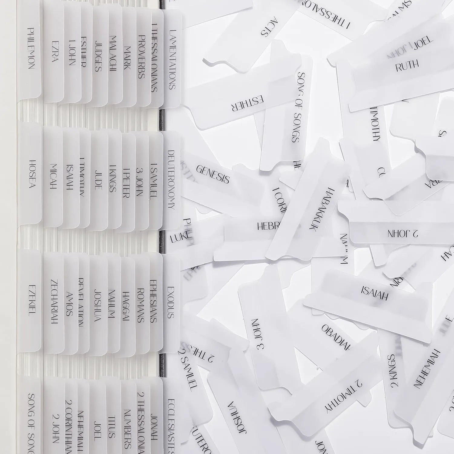 Mr. Pen Bible Tabs - 75 Transparent White Laminated Tabs for Women and Men
