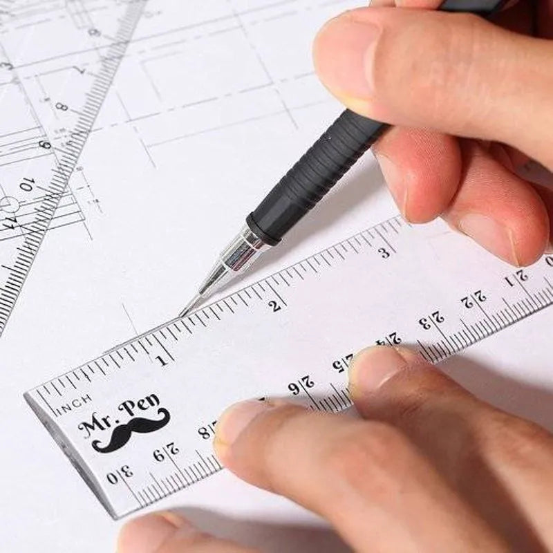 Clear Plastic Ruler 12 Inch (3 Pack) - Dual Side with Inches & Centimeters