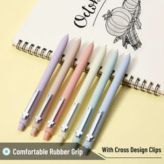 Mr. Pen Retractable Gel Pens, 6 Pack, 0.5 mm Black Ink, Soft Pastel Barrel with Silver Clip