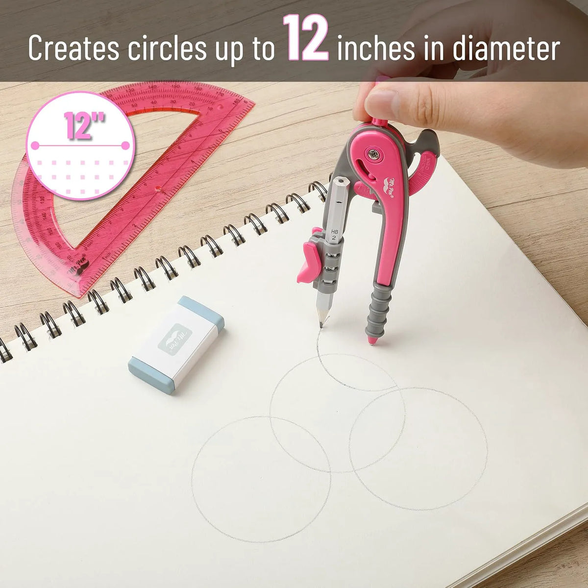 Bulk Compass and Protractor Set (12 Sets) - Colorful Classroom Supplies