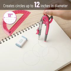 Bulk Compass and Protractor Set (12 Sets) - Colorful Classroom Supplies