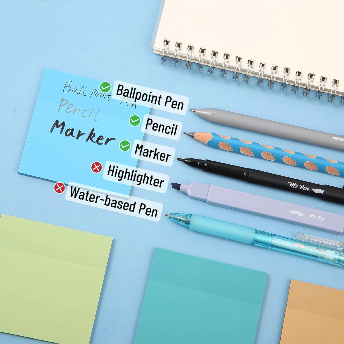 Mr. Pen Aesthetic Book Annotation Kit, 38 Pieces with Highlighters and Gel Pens