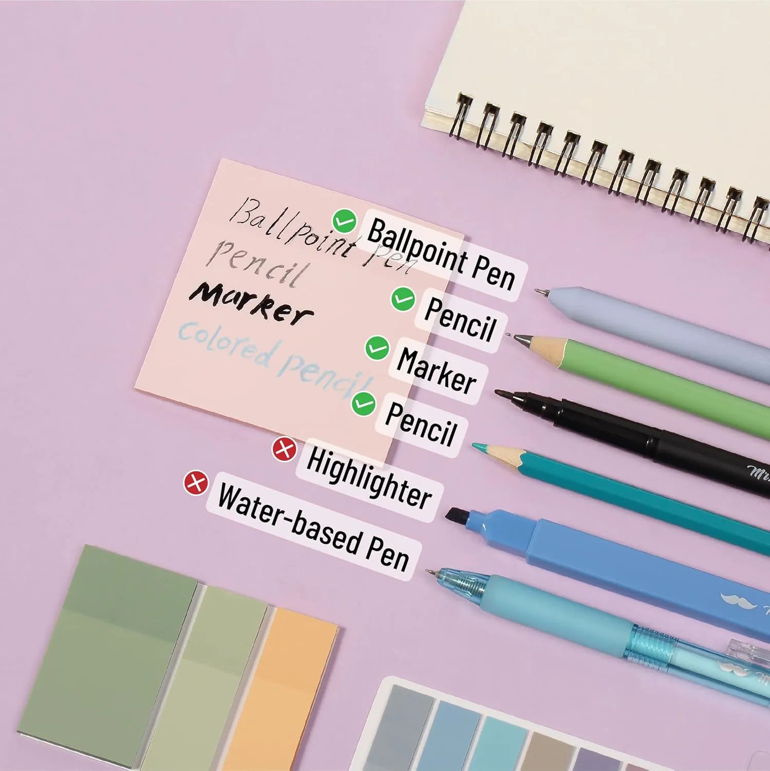 Aesthetic Book Annotation Kit - 38 Pieces with Highlighters, Gel Pens, and Sticky Notes