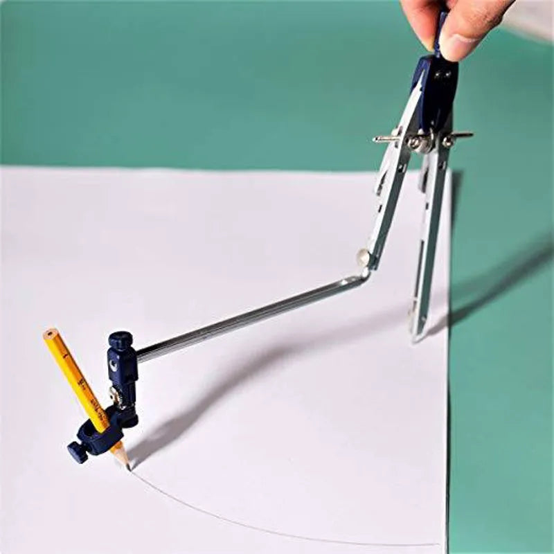 Professional Metal Compass with Wheel & Lock, Draw Up to 18"