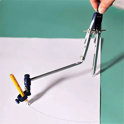 Professional Metal Compass with Wheel & Lock, Draw Up to 18"