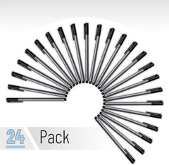 Black Fineliner Pens 0.4mm Fine Tip 24 Pack Rich Ink