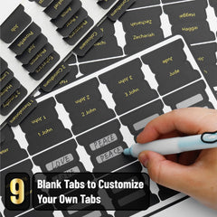 Mr. Pen Bible Tabs - 75 Laminated Tabs, Black with Gold Foil Lettering for Women and Men