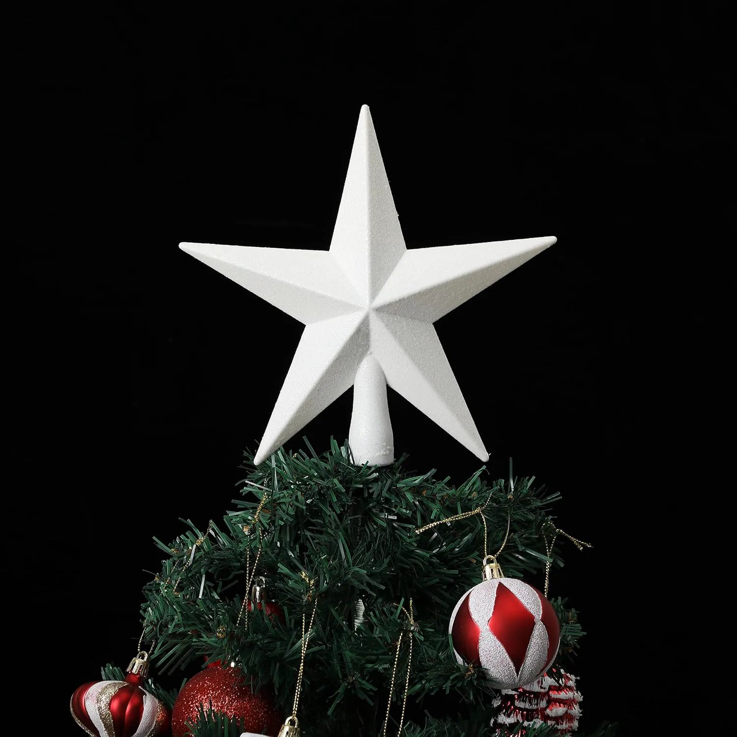 Mr. Pen Glitter Star Tree Topper, 8-Inch, White Star Christmas Tree Topper