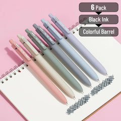 Retractable Gel Pens, 6 Pack, 0.5mm Fine Point