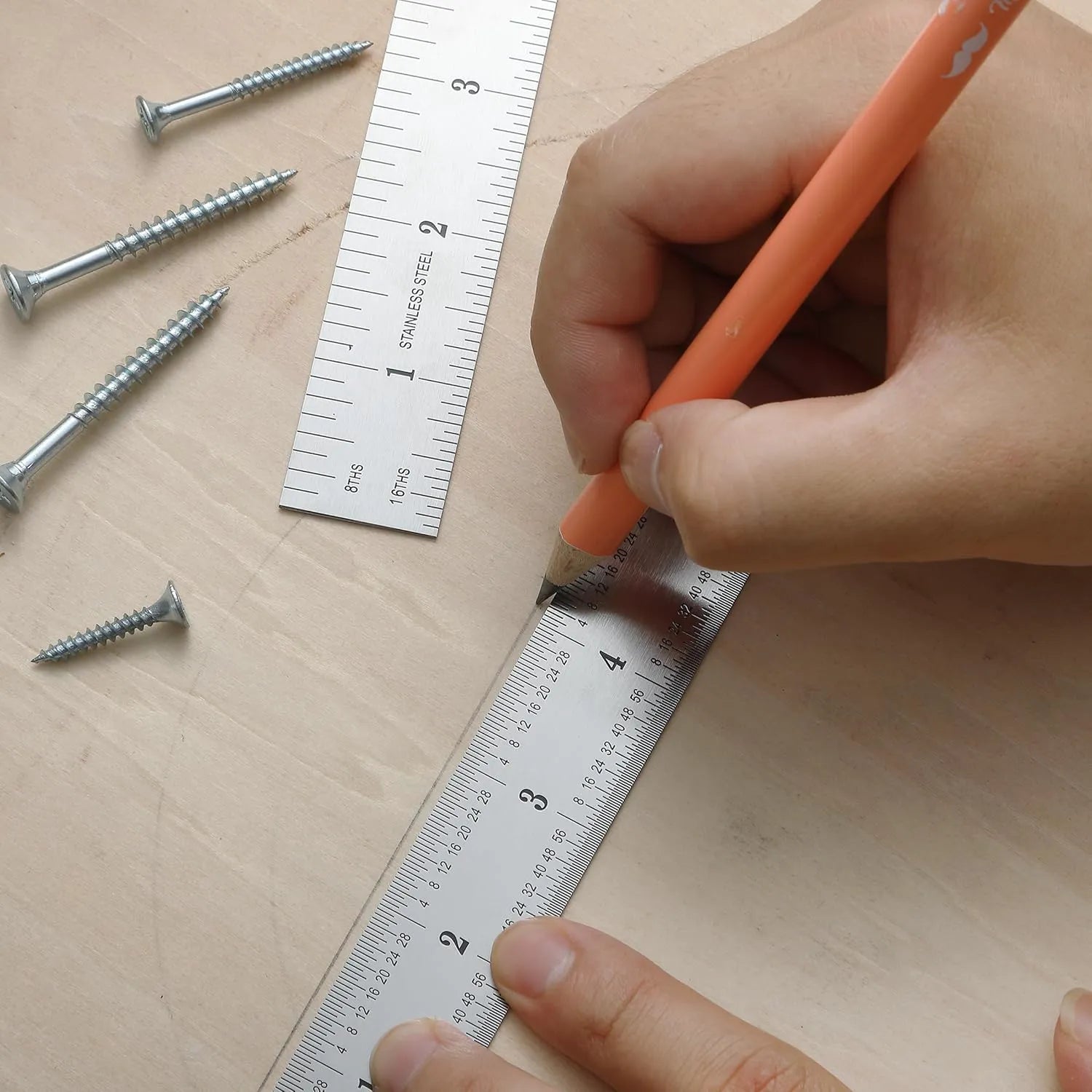 Stainless Steel Metal Machinist Ruler 6 Inch (2 Pack)