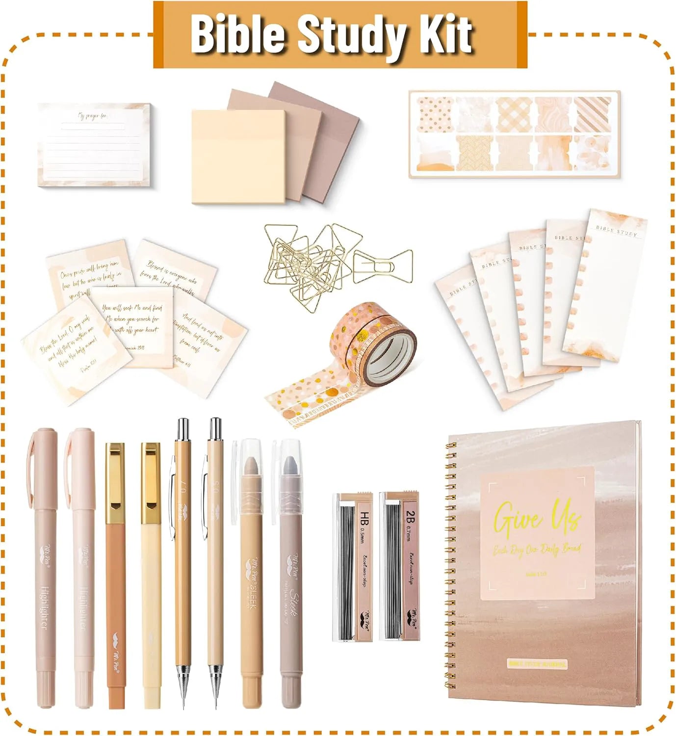 Mr. Pen Bible Journaling Kit for Women - Golden Blush Theme, Bible Study Supplies, Easter Gift