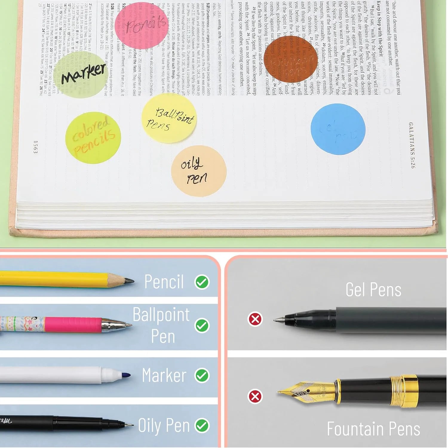 Bulk Round Transparent Sticky Notes Set - 28 Pads, 1120 Sheets