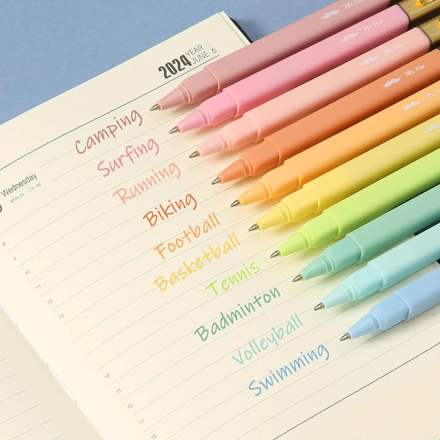 Aesthetic Bible Ballpoint Pens (10-Pack) - Assorted Colors, No-Bleed, Fast-Drying, 0.7mm Fine Point, Square Design