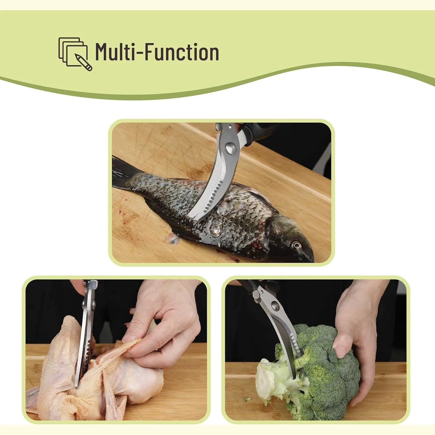 Heavy Duty Stainless Steel Poultry Shears with Lock