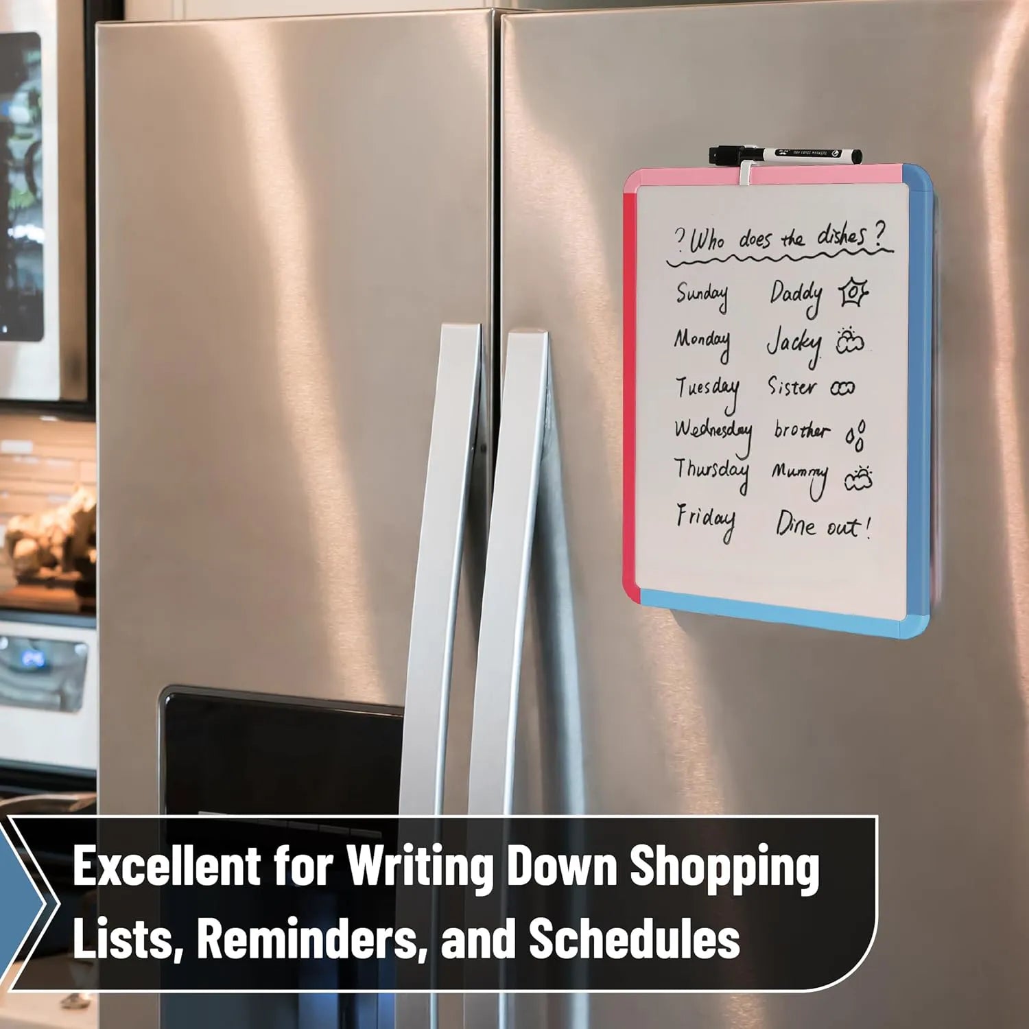 Dry Erase Board 14 x 11 with Colorful Frame and Marker